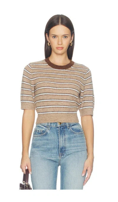 Lovers & Friends Emilli Stripe Crop Sweater In Neutral