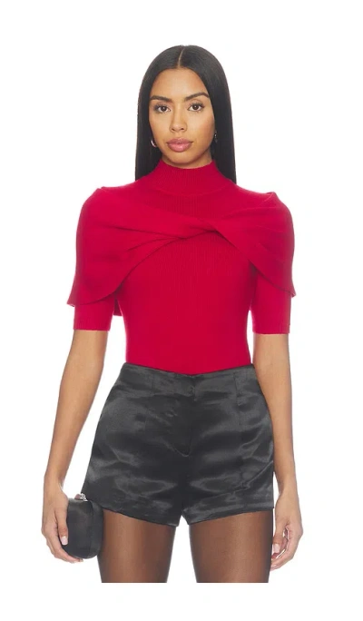 Lovers & Friends Emmah Twist Front Sweater In Red