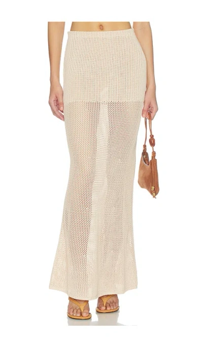 Lovers & Friends Emmalee Pointelle Maxi Skirt In Neutral