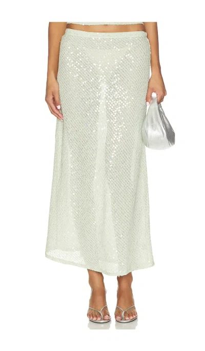 Lovers & Friends Erika Sequin Midi Skirt In Seafoam Green Sequin