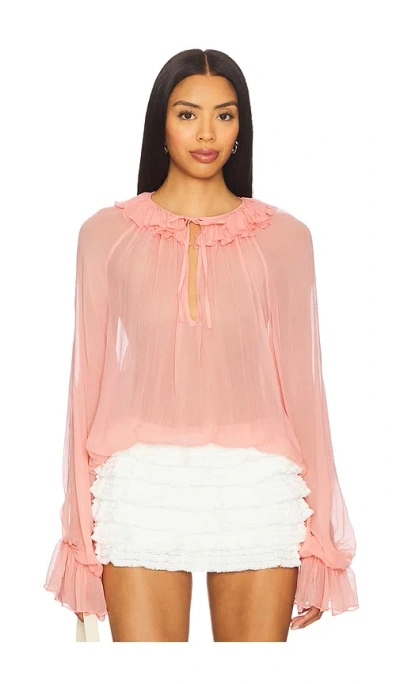 Lovers & Friends Evelyn Sheer Top In Pink