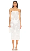 Lovers & Friends Everla Rosette Midi Dress In Ivory