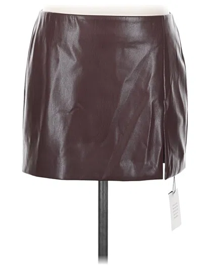 Lovers & Friends Faux Leather Skirt In Burgundy