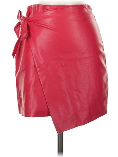 Pre-owned Lovers & Friends Faux Leather Skirt In Red