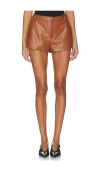 Lovers & Friends Gemma Faux Leather Short In Brown