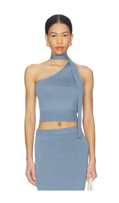 Lovers & Friends Genie One Shoulder Tank Top In Blue