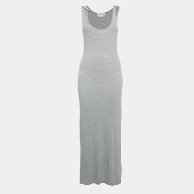 Lovers & Friends Lovers And Friends Grey Rib Knit Cut-out Detail Sleeveless Maxi Dress In Gray