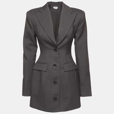 Pre-owned Lovers & Friends Grey Wool Blend Long Sleeve Blazer Dress Xs In Gray