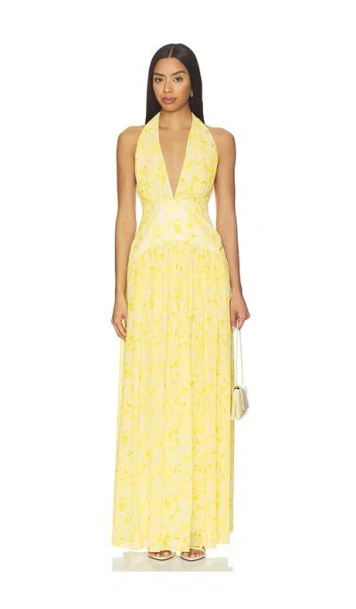Lovers & Friends Hannah Gown In Yellow