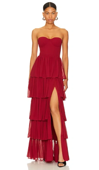Lovers & Friends Hattie Gown In Red