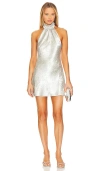 Lovers & Friends Hayes Mini Dress In Foil Silver