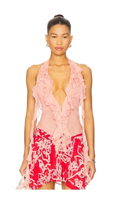 Lovers & Friends Ila Sheer Top In Pink