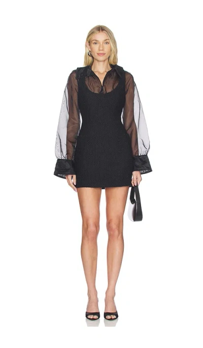 Lovers & Friends Ines Tweed Mini Dress In Black