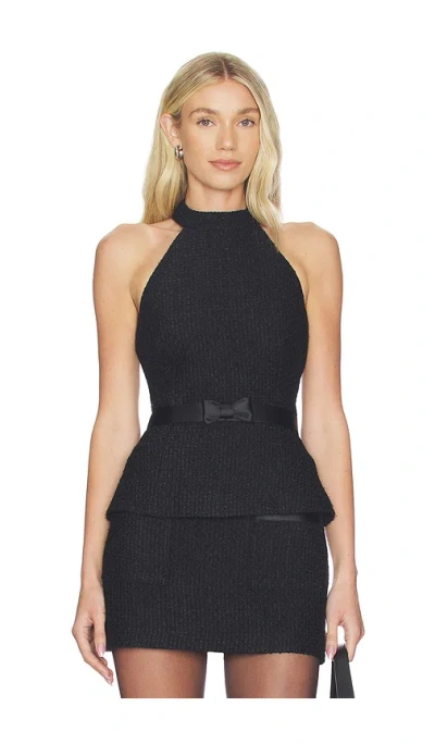 Lovers & Friends Ines Tweed Top In Black