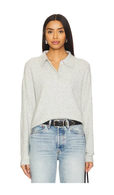 Lovers & Friends Ivy Polo Sweater In Light Gre