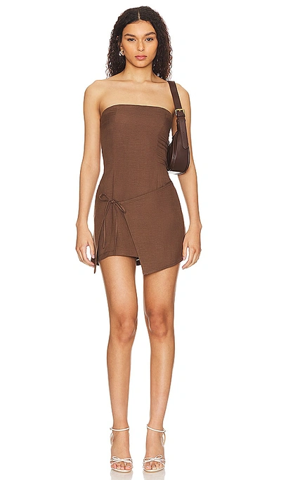 Lovers & Friends Jesenia Mini Dress In Chocolate Brown