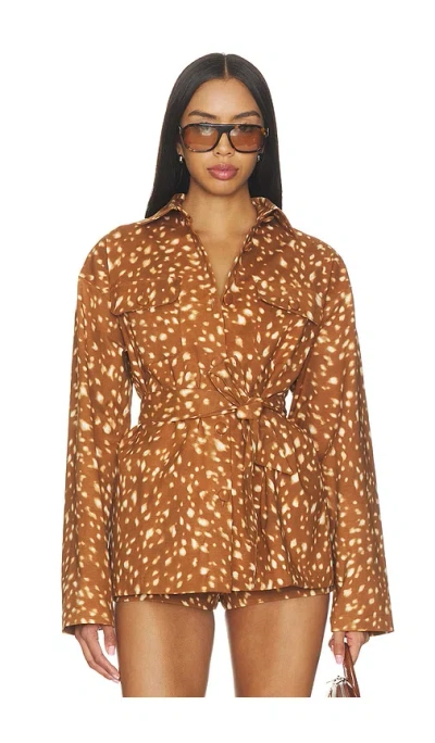 Lovers & Friends Jocelyn Jacket In Bambi Brown