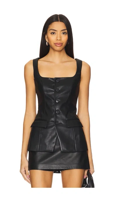 Lovers & Friends Kara Faux Leather Top In Black