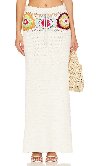 Lovers & Friends Kestrel Crochet Maxi Skirt In Tropical Multi