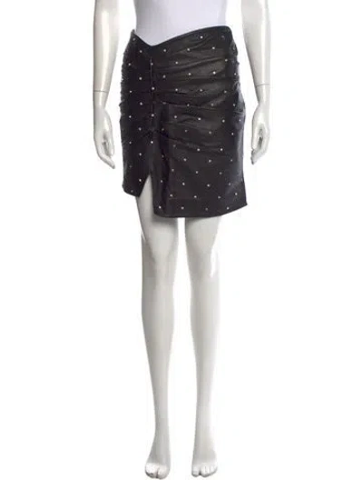 Pre-owned Lovers & Friends Leather Mini Skirt W/ Tags In Black