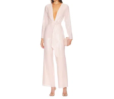Lovers & Friends Leighton Sequin Jumpsuit In Champagne Pink In Multi