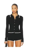 Lovers & Friends Lillie Polo Cardigan In Black