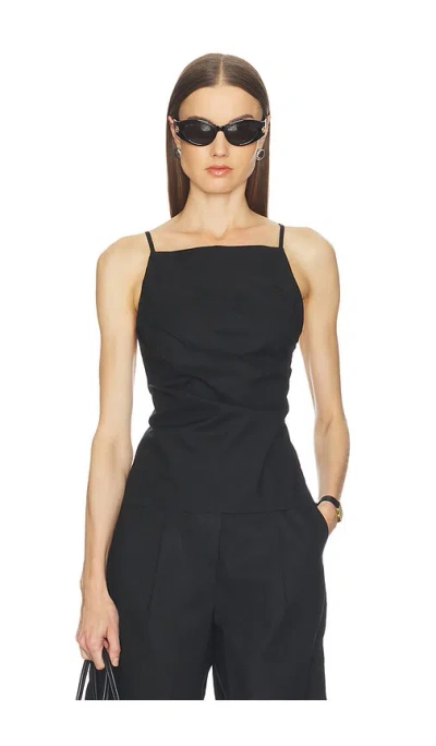 Lovers & Friends Linen Pamela Top In Black