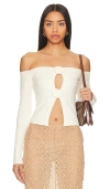 Lovers & Friends Liora Rosette Sweater In White