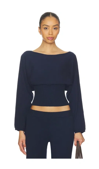 Lovers & Friends Liza Boat Neck Sweater In Blue