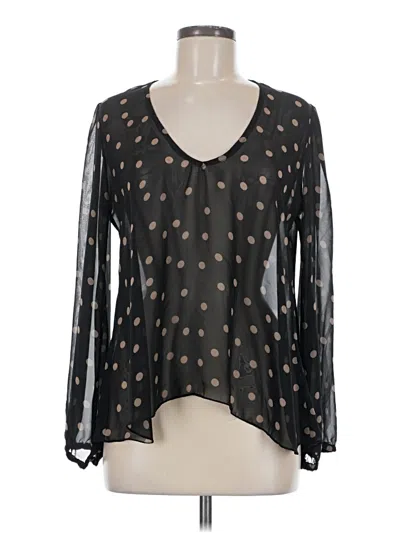 Pre-owned Lovers & Friends Long Sleeve Blouse In Black