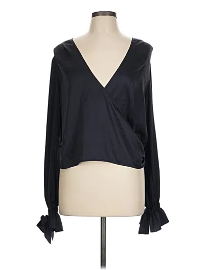 Pre-owned Lovers & Friends Long Sleeve Blouse In Black