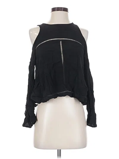 Pre-owned Lovers & Friends Long Sleeve Blouse In Black