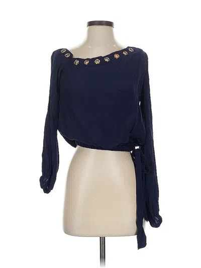 Pre-owned Lovers & Friends Long Sleeve Blouse In Blue