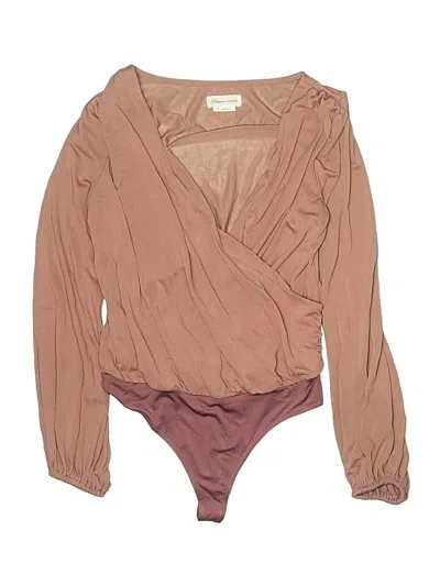 Pre-owned Lovers & Friends Long Sleeve Blouse In Brown