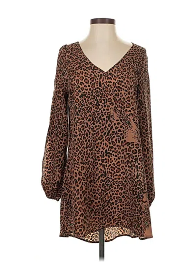 Pre-owned Lovers & Friends Long Sleeve Blouse In Brown
