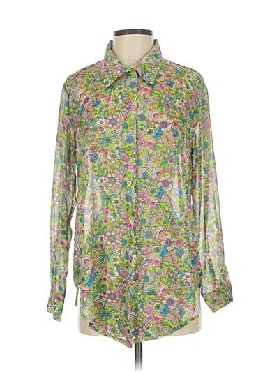 Pre-owned Lovers & Friends Long Sleeve Blouse In Green