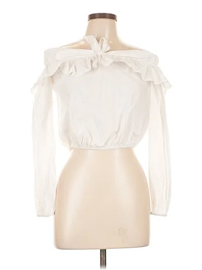 Pre-owned Lovers & Friends Long Sleeve Blouse In Ivory
