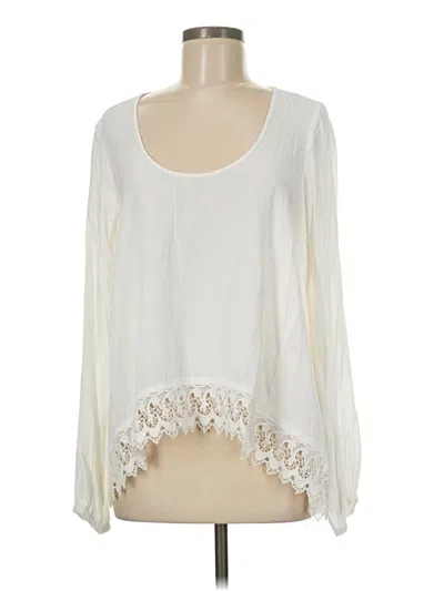 Pre-owned Lovers & Friends Long Sleeve Blouse In White