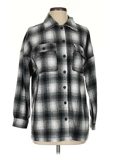 Pre-owned Lovers & Friends Long Sleeve Button Down Shirt In Silver