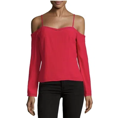 Lovers & Friends Long Sleeve Cold Shoulder Top In Red
