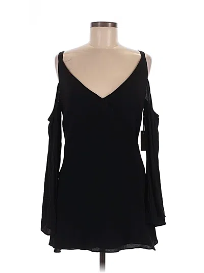Pre-owned Lovers & Friends Long Sleeve Top Black Cold Shoulder Neckline Tops