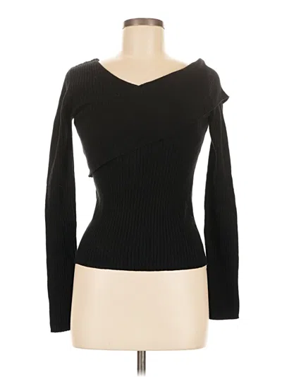 Pre-owned Lovers & Friends Long Sleeve Top Black One Shoulder Neckline Tops