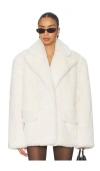 Lovers & Friends Lorelai Faux Fur Coat In White