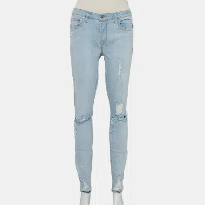 Lovers & Friends Lovers + Friends Blue Light Wash Denim Distressed Skinny Jeans