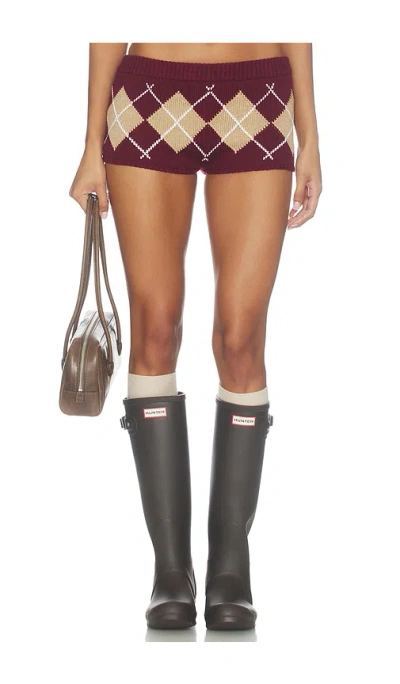 Lovers & Friends Lunaria Argyle Short In Purple