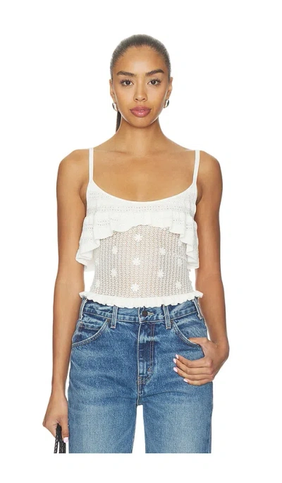 Lovers & Friends Madalena Floral Embellished Tank In White
