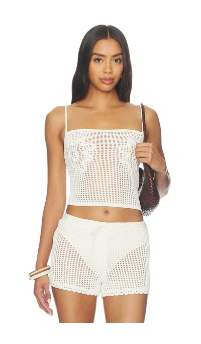 Lovers & Friends Malu Pointelle Tank Top In White