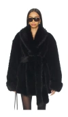 Lovers & Friends Margot Faux Fur Coat In Black