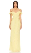 Lovers & Friends Marisol Gown In 婴儿黄