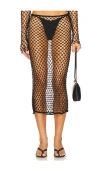 Lovers & Friends Marnnie Beaded Crochet Skirt In Black